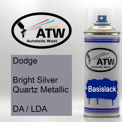 Dodge, Bright Silver Quartz Metallic, DA / LDA: 400ml Sprühdose, von ATW Autoteile West.